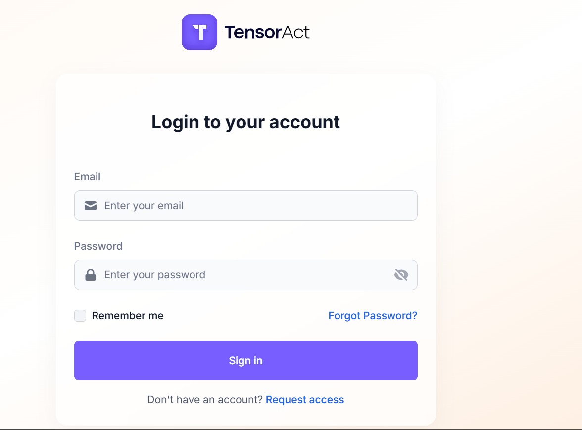 Figure 1: Login Page - Email and Password Entry
