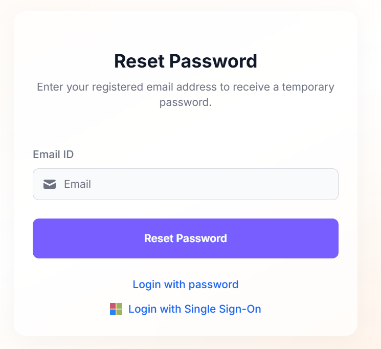 Figure 12: Reset Password Page