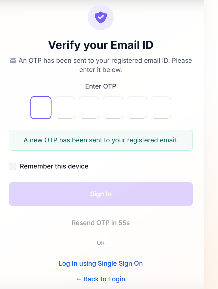 Figure 6: MFA - Resend OTP Option