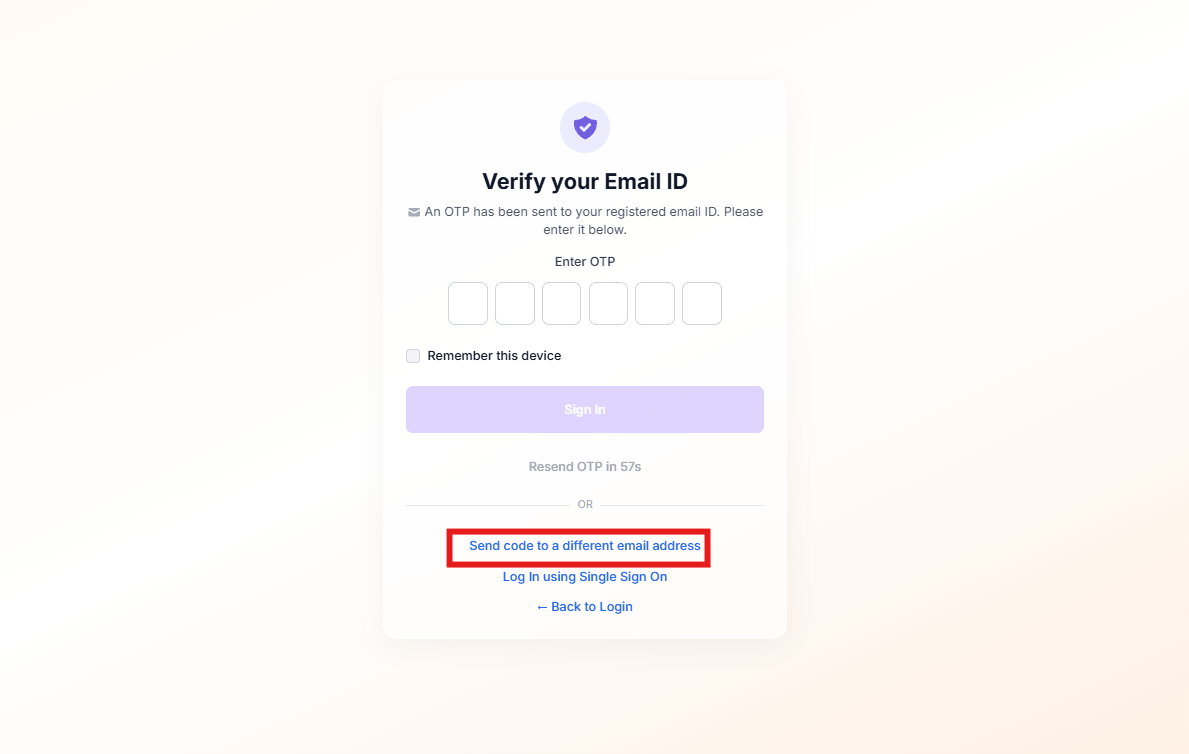 Figure 7: MFA - Alternate Email Option