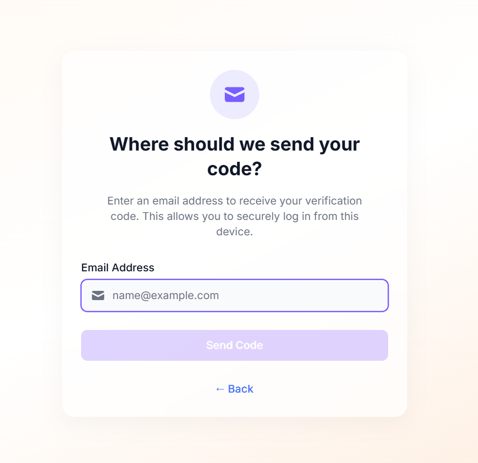 Figure 8: MFA - Alternate Email Address Entry Form